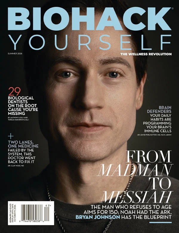 Biohack Yourself Magazine Summer 2026 cover featuring Bryan Johnson